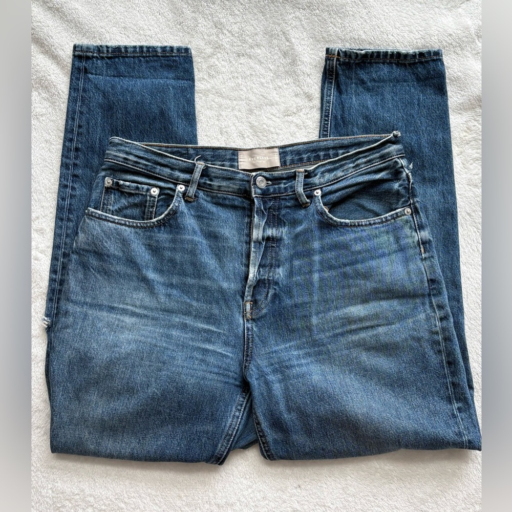 Everlane Women’s The Cheeky Jean Cropped Distressed Medium Wash - Size 30